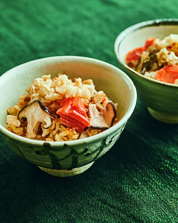 鮭ときのこしょうがみそご飯