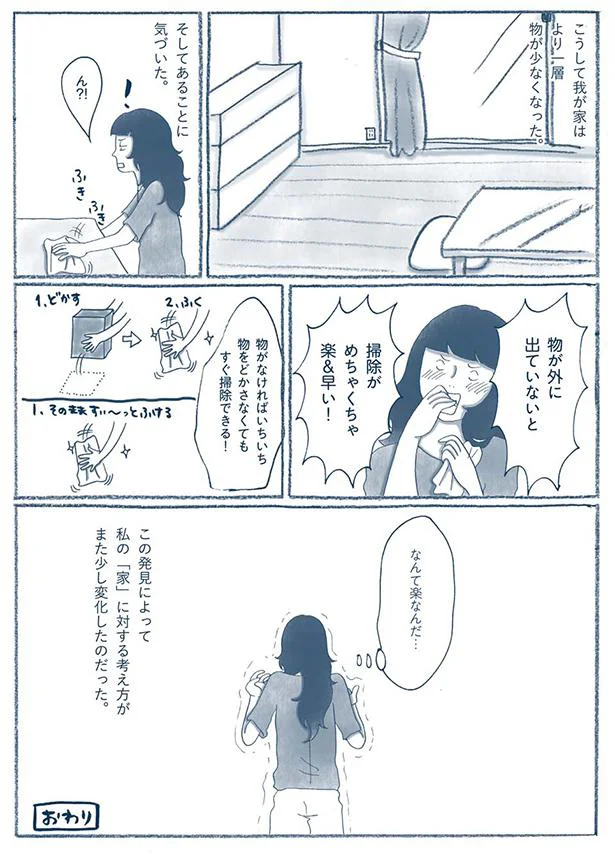 物が外に出ていないと掃除がめちゃくちゃ楽&早い!