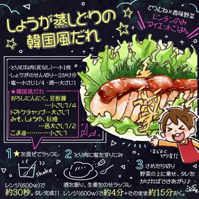 野菜がもりもりすすむし、代謝もUP！蒸しどりを韓国風だれで食べてみた