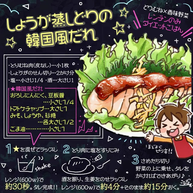 野菜がもりもりすすむし、代謝もUP！蒸しどりを韓国風だれで食べてみた