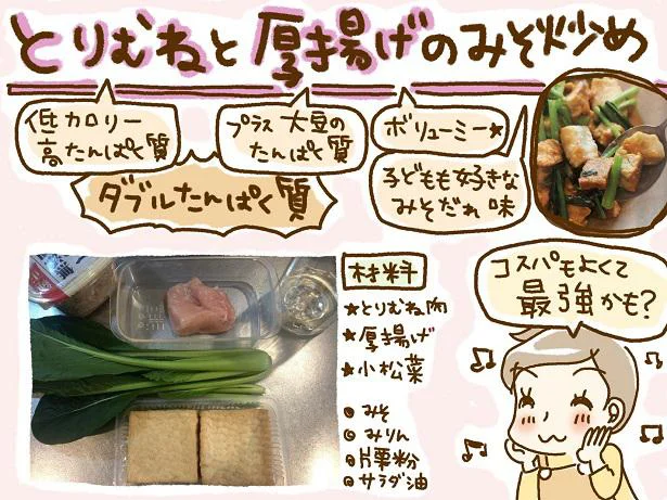 「とりむねと厚揚げのみそ炒め」にチャレンジ！