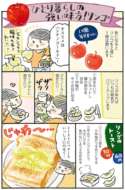 ひとり暮らしの強い味方！リンゴ