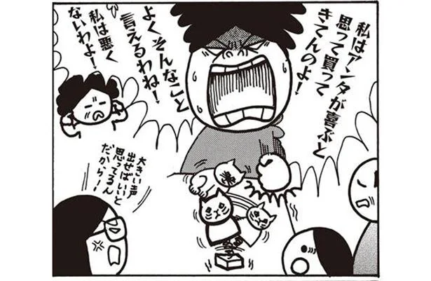 アンタが喜ぶと思って買って来てんのよ!