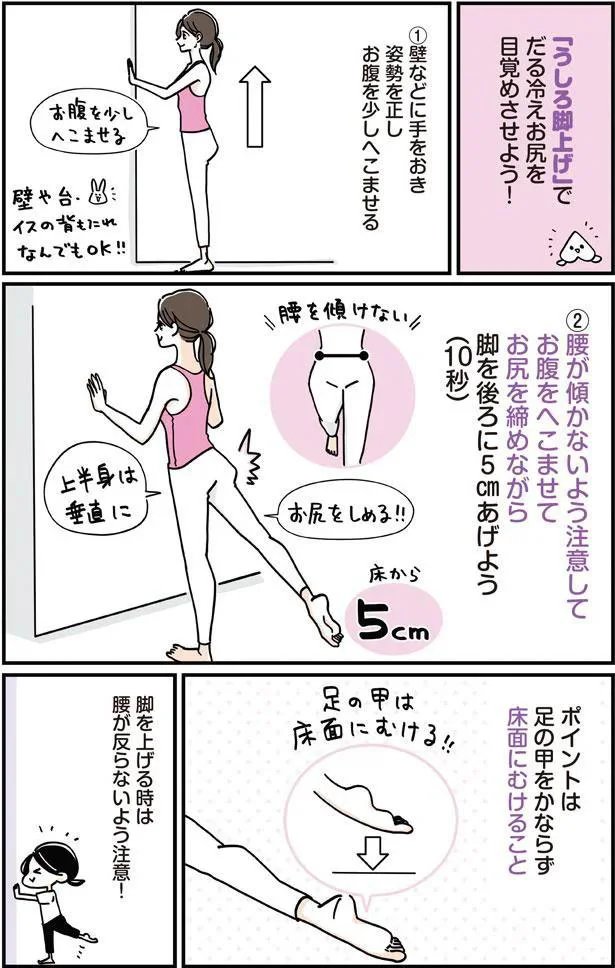 足の甲をかならず床面に向けること