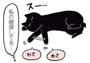 守りたい、この寝顔。頭をなでた手がそのまま腕枕に！／黒猫ろんと暮らしたら（14）