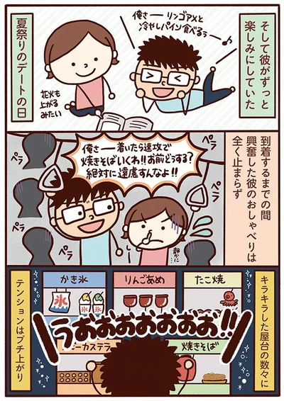 興奮した彼のおしゃべりは全く止まらず