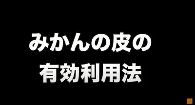 みかんの皮の有効利用法