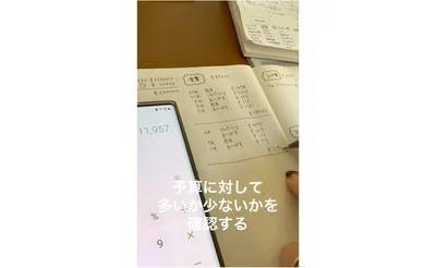 予算に対して多いか少ないかを確認