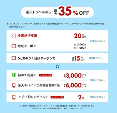 全国旅行支援とクーポンで最大35%オフに…驚きの内訳