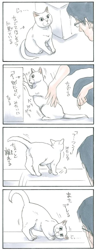 なでてほしそうに見ている