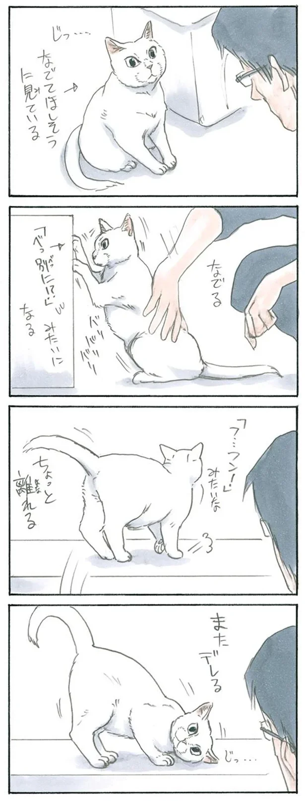 なでてほしそうに見ている