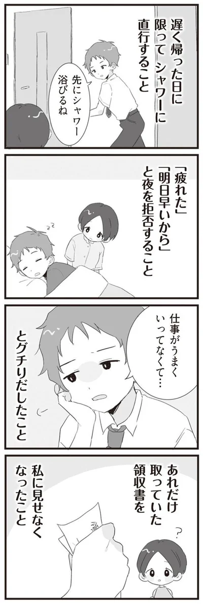 領収書を私に見せなくなった