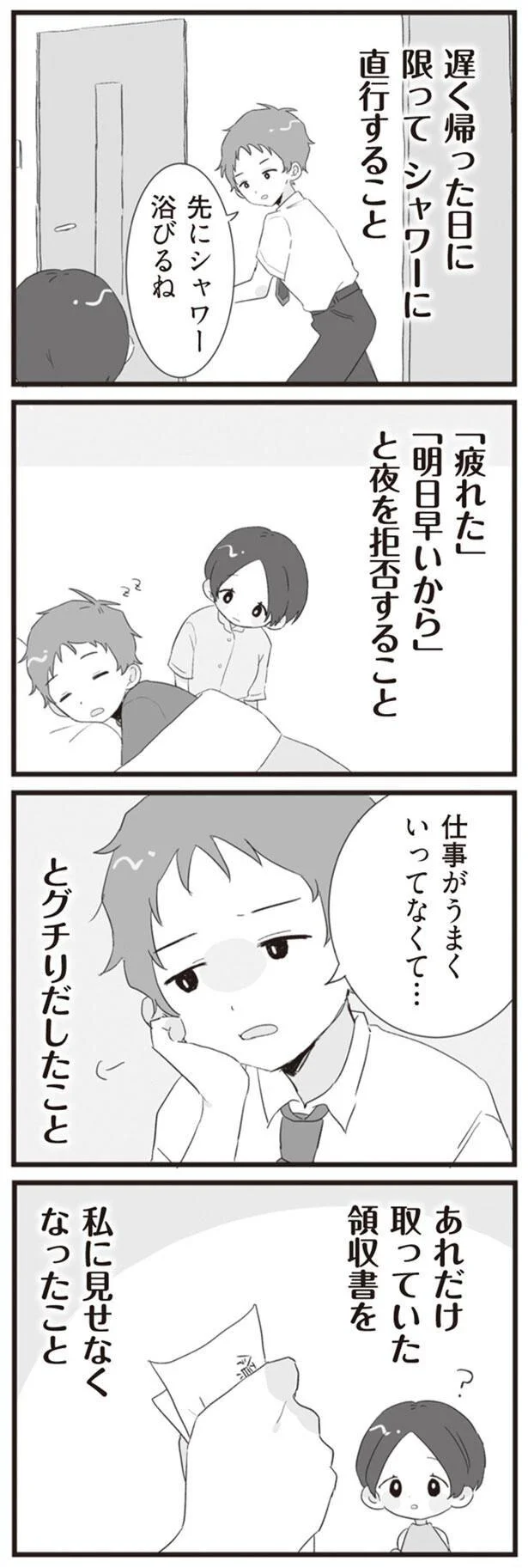 領収書を私に見せなくなった