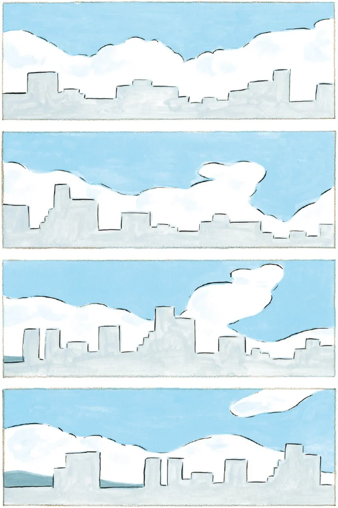 ビルと雲