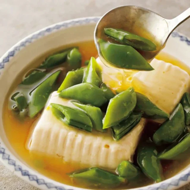 「豆腐とスナップえんどうのうま塩あんかけ」／スナップえんどうを使ったレシピ（28/30）