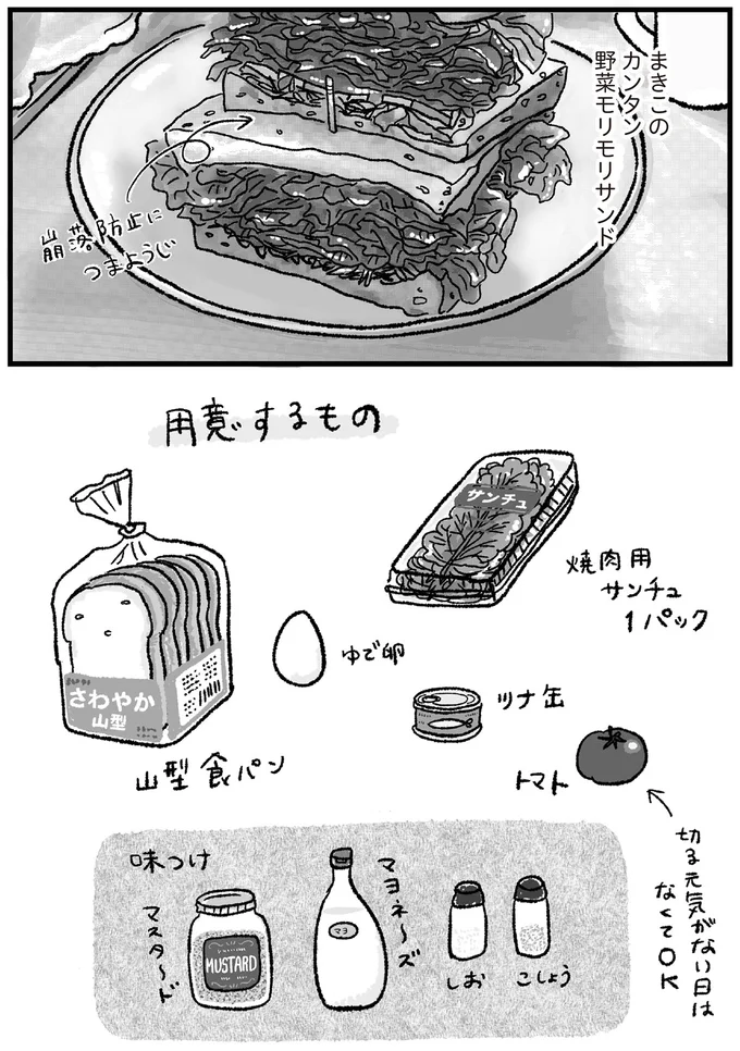 まきこの簡単野菜モリモリサンド