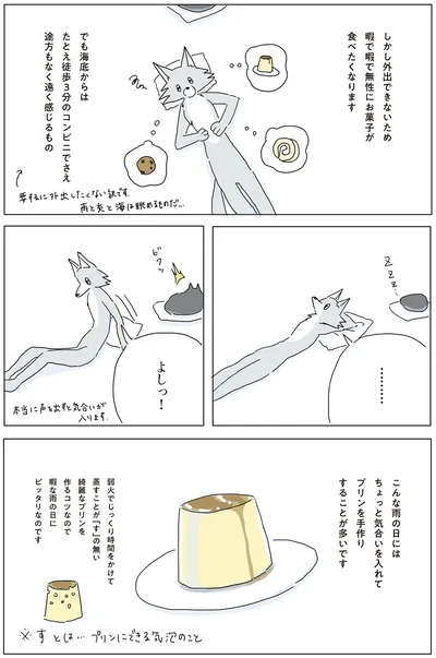 こんな雨の日にはちょっと気合を入れてプリンを手作りすることが多いです