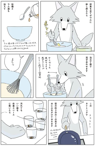 泡だて器で混ぜ合わせます