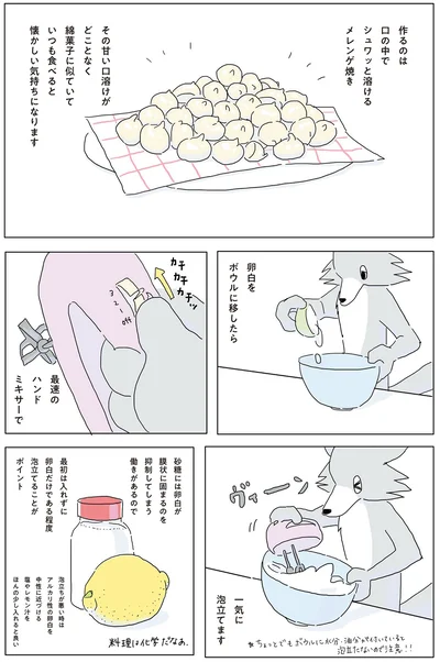 口の中でシュワッと溶けるメレンゲ焼き