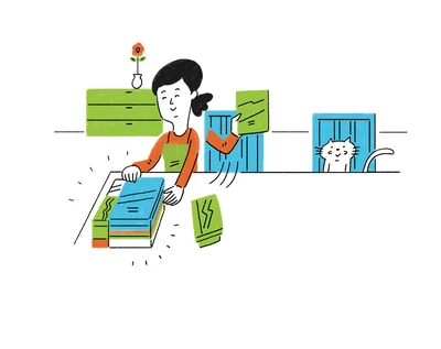 テーブルの上のものは、端に寄せてきちんと並べる