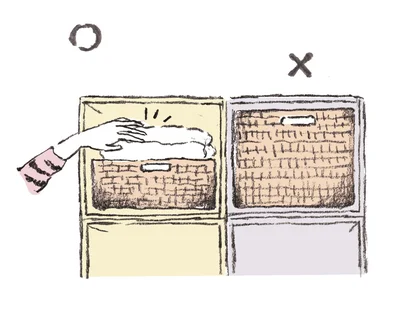 【チェック2】使いこなしたい場所こそ、浅めのカゴを！