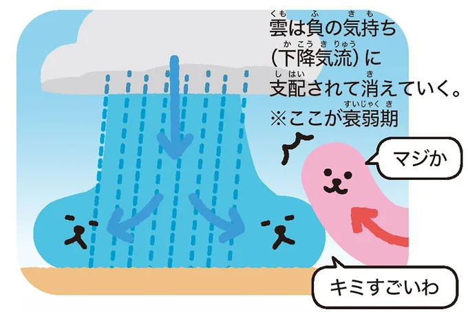 積乱雲は衰弱して次の世代へ