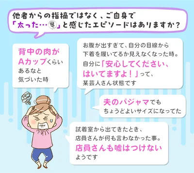 「安心してください、はいてますよ！」と声をかけたくなる、私のお腹まわり…