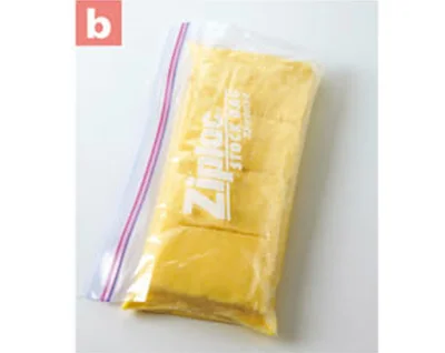 ファスナーつき保存袋ならバットを使うよりも簡単