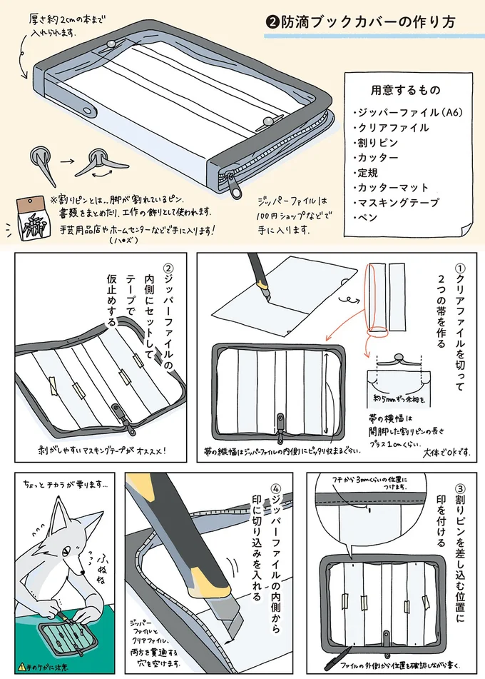 防滴ブックカバーの作り方