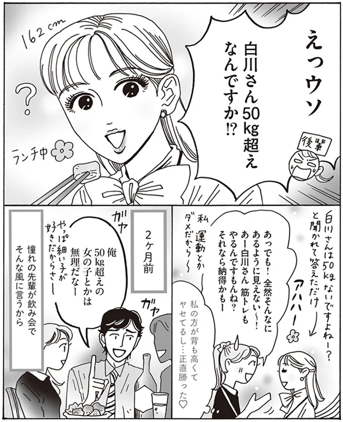 えっウソ　白川さん50kg超えなんですか！？