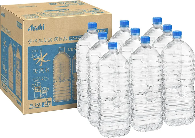 アサヒ おいしい水 天然水 ラベルレスボトル 2L×9本