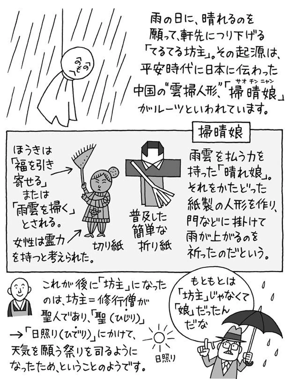 てるてる坊主」のルーツは「坊主」ではなく「娘」だった!?／雑学