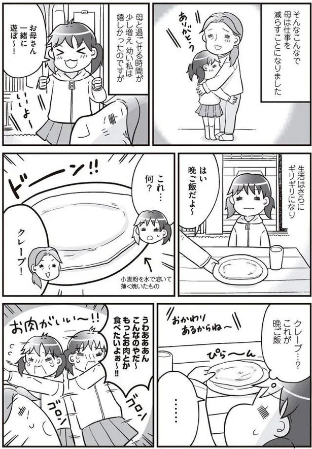 クレープ…？これが晩ご飯…