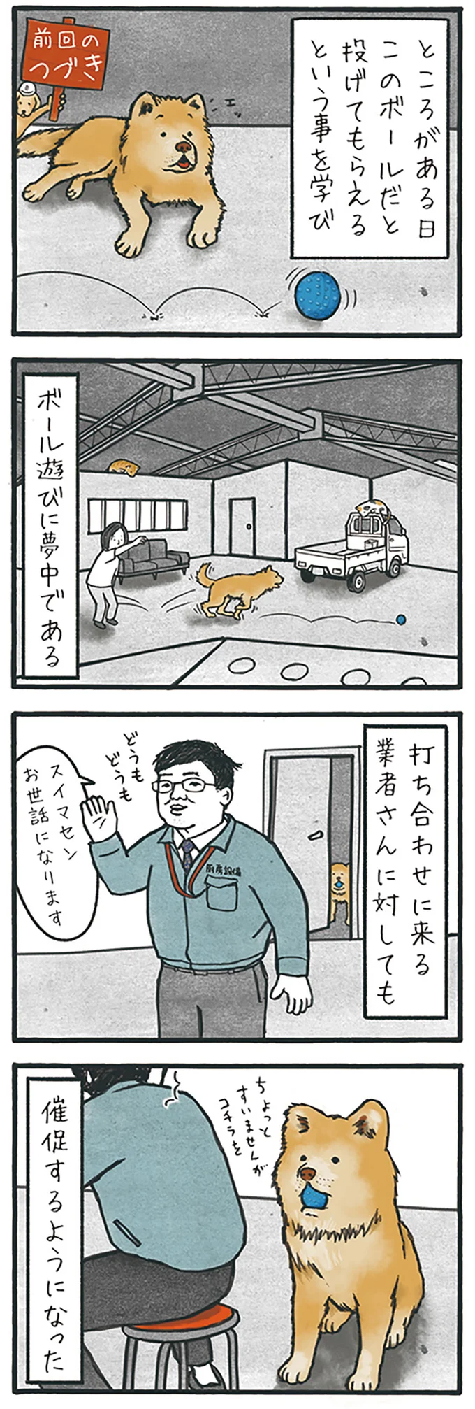 ボール遊びに夢中である