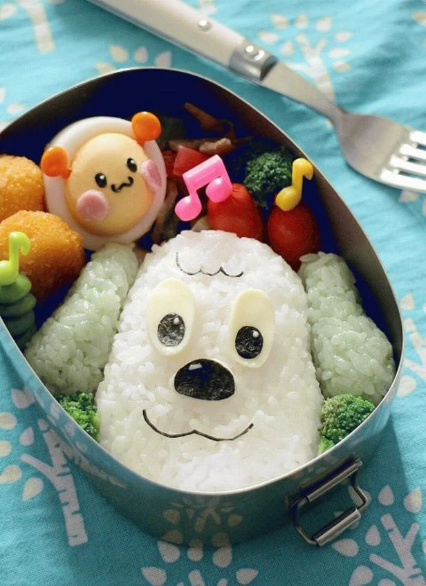 音符のピックもふたりにぴったり。キャラ弁「ワンワンとうーたん」（投稿者：miyaさん）