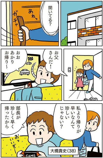 私より帰りが早いなんて珍しいじゃない？