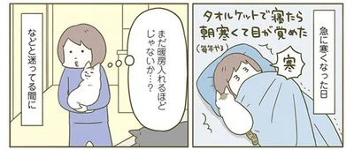 まだ暖房入れるほどじゃないか...？