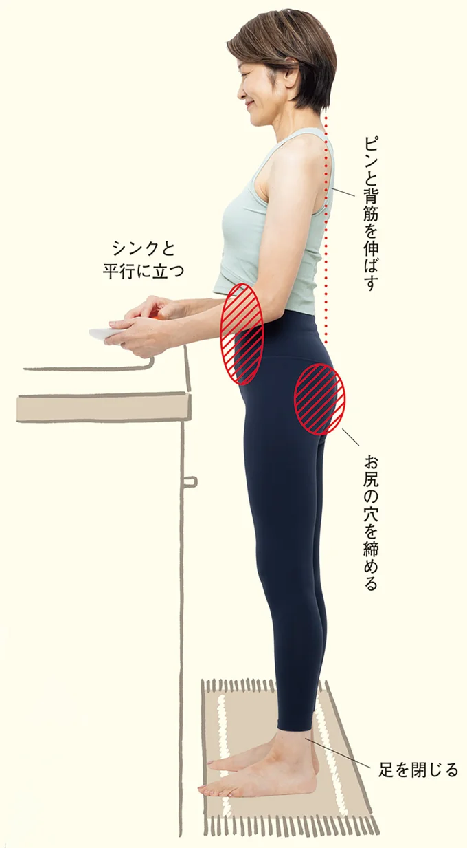 まっすぐ立つだけで、体幹を鍛えるトレーニングに