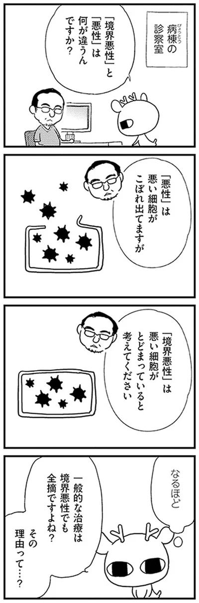 「境界悪性」と「悪性」は何が違うんですか？