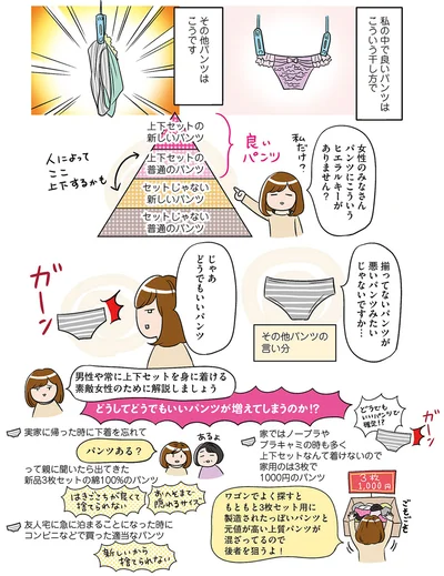 揃ってないパンツが悪いパンツみたいじゃないですか…