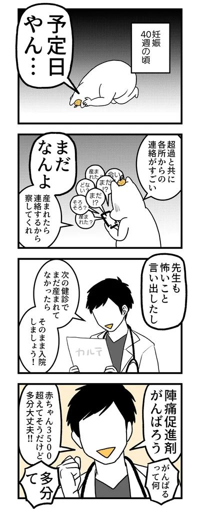 予定日やん…
