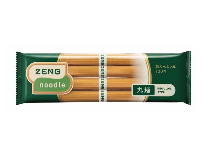 ZENBヌードル：黄えんどう豆100%使用。食物繊維、たんぱく質が豊富で、糖質オフ。