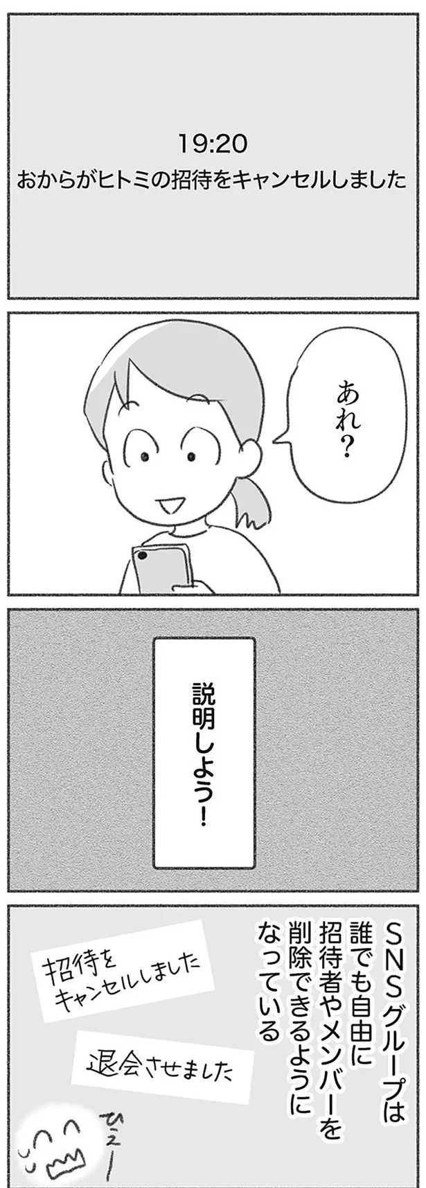 招待をキャンセルしました