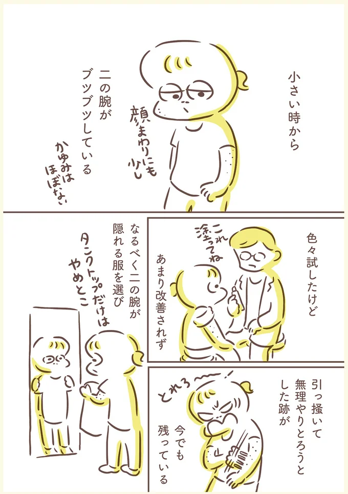 小さい時から二の腕がブツブツしている