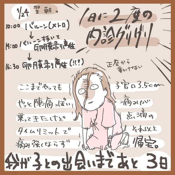 かちょこ出産レポ1話2 1日に2度の内診グリグリ