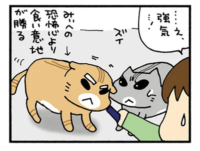 恐怖心より食い意地が勝る