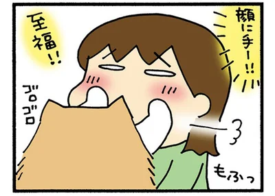 顔に手ー！至福！