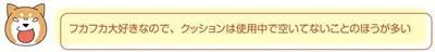 クッションは空いてないことのほうが多い