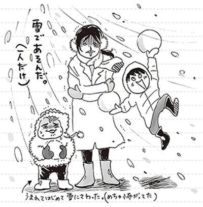 雪であそんだ。（一人だけ）