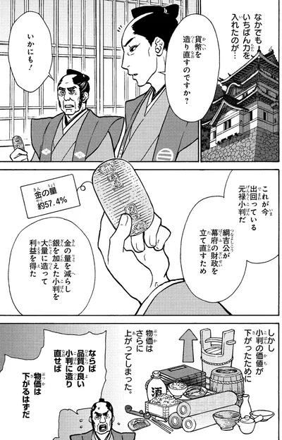『角川まんが学習シリーズ 日本の歴史 10 花咲く町人文化 江戸時代中期』より